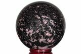 Polished Rhodonite Sphere - Madagascar #218894-1